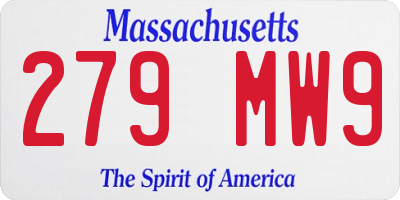 MA license plate 279MW9