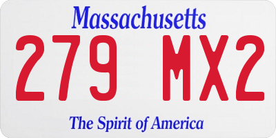 MA license plate 279MX2