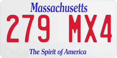 MA license plate 279MX4