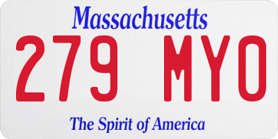 MA license plate 279MY0