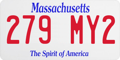 MA license plate 279MY2