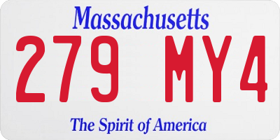 MA license plate 279MY4
