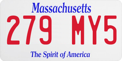 MA license plate 279MY5