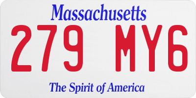 MA license plate 279MY6