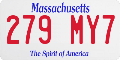 MA license plate 279MY7