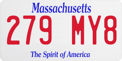 MA license plate 279MY8