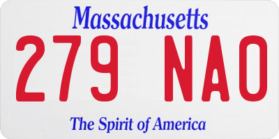 MA license plate 279NA0