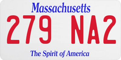 MA license plate 279NA2