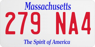MA license plate 279NA4