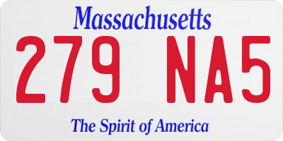MA license plate 279NA5