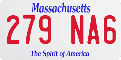 MA license plate 279NA6
