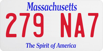 MA license plate 279NA7