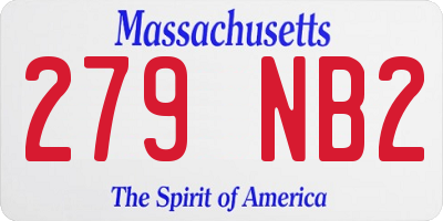 MA license plate 279NB2