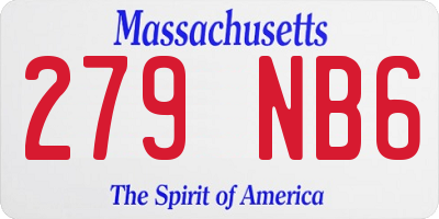 MA license plate 279NB6