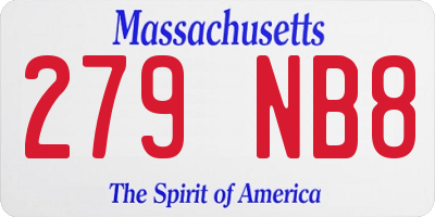 MA license plate 279NB8