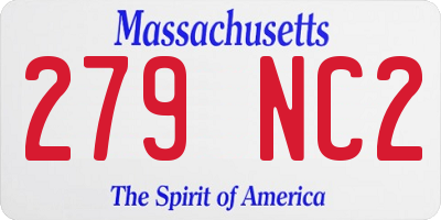 MA license plate 279NC2