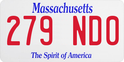 MA license plate 279ND0
