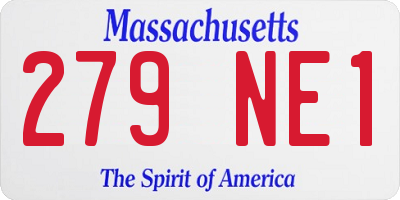 MA license plate 279NE1