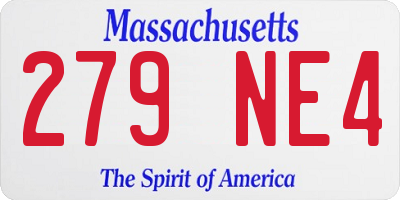 MA license plate 279NE4