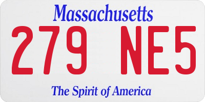 MA license plate 279NE5