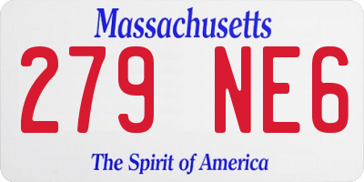 MA license plate 279NE6