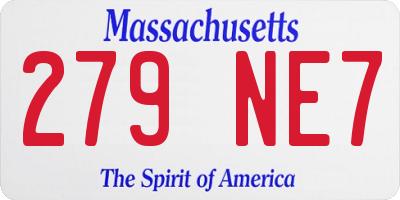 MA license plate 279NE7