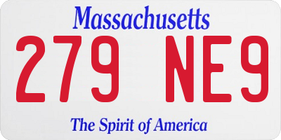 MA license plate 279NE9