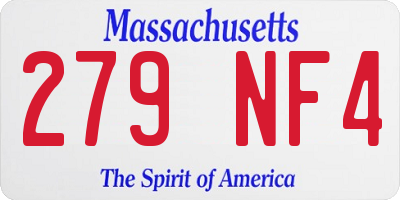 MA license plate 279NF4