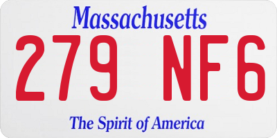 MA license plate 279NF6