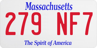 MA license plate 279NF7