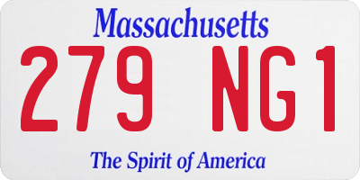 MA license plate 279NG1