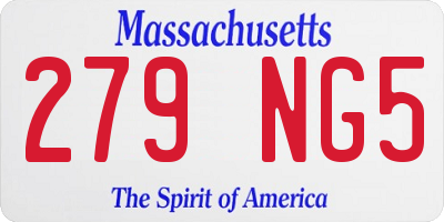 MA license plate 279NG5