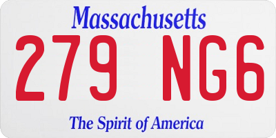 MA license plate 279NG6