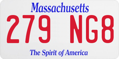 MA license plate 279NG8
