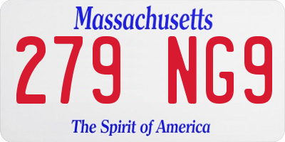 MA license plate 279NG9