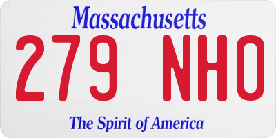 MA license plate 279NH0
