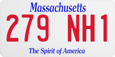 MA license plate 279NH1