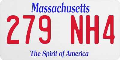 MA license plate 279NH4
