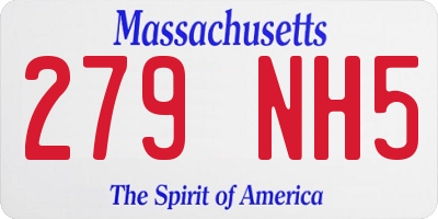 MA license plate 279NH5