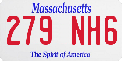 MA license plate 279NH6