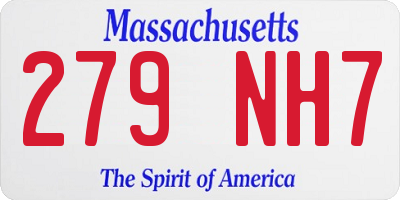 MA license plate 279NH7