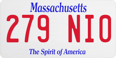MA license plate 279NI0