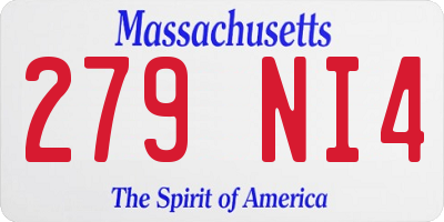 MA license plate 279NI4