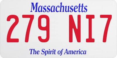 MA license plate 279NI7