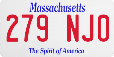 MA license plate 279NJ0