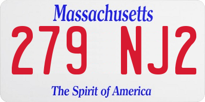 MA license plate 279NJ2