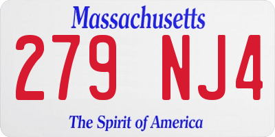 MA license plate 279NJ4