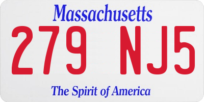 MA license plate 279NJ5