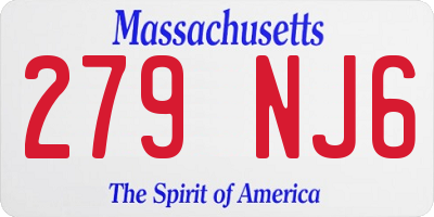MA license plate 279NJ6