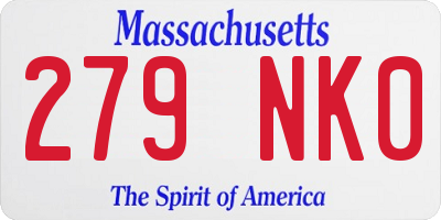 MA license plate 279NK0